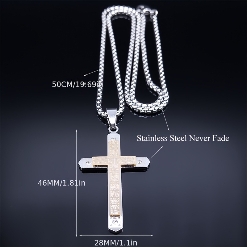 The Lord's Prayer Cross Bible Necklace for Believers